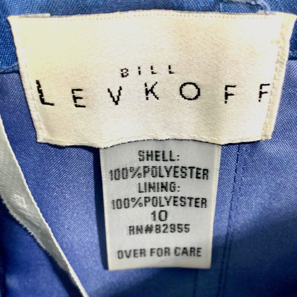 Bill Levkoff Strapless Blue Ruched Mini Cocktail Dress 10 Black Tie Hoco Prom - Picture 7 of 8